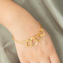 Custom Heart Bangle Bracelet - ALMAGIOIELLI