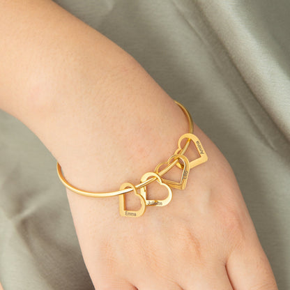 Custom Heart Bangle Bracelet - ALMAGIOIELLI
