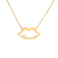 Custom Lips Name Necklace – Engraved Pendant - ALMAGIOIELLI