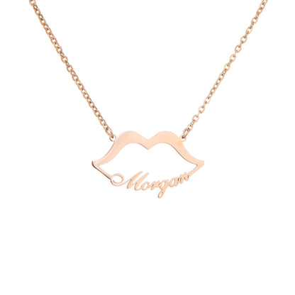Custom Lips Name Necklace – Engraved Pendant - ALMAGIOIELLI