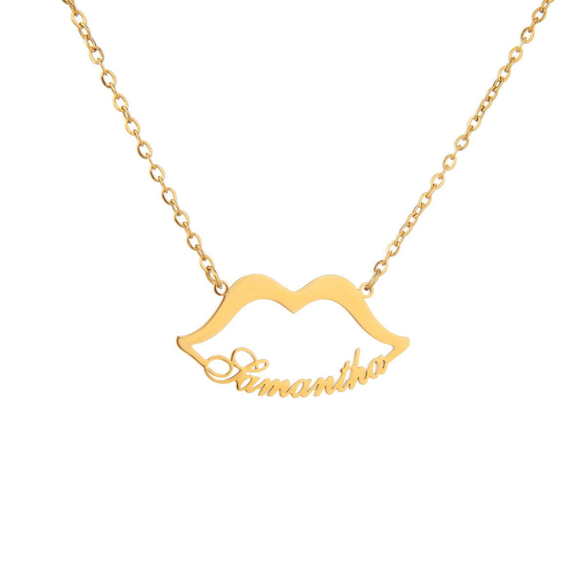 Custom Lips Name Necklace – Engraved Pendant - ALMAGIOIELLI