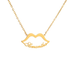 Custom Lips Name Necklace – Engraved Pendant - ALMAGIOIELLI