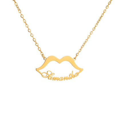 Custom Lips Name Necklace – Engraved Pendant - ALMAGIOIELLI