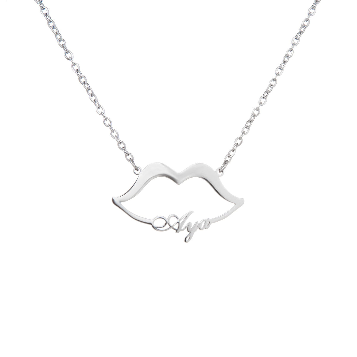Custom Lips Name Necklace – Engraved Pendant - ALMAGIOIELLI