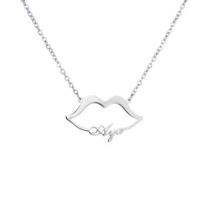 Custom Lips Name Necklace – Engraved Pendant - ALMAGIOIELLI