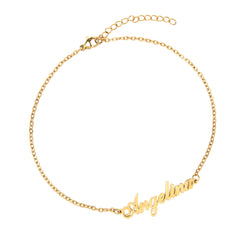Custom Name Chain Anklet - ALMAGIOIELLI