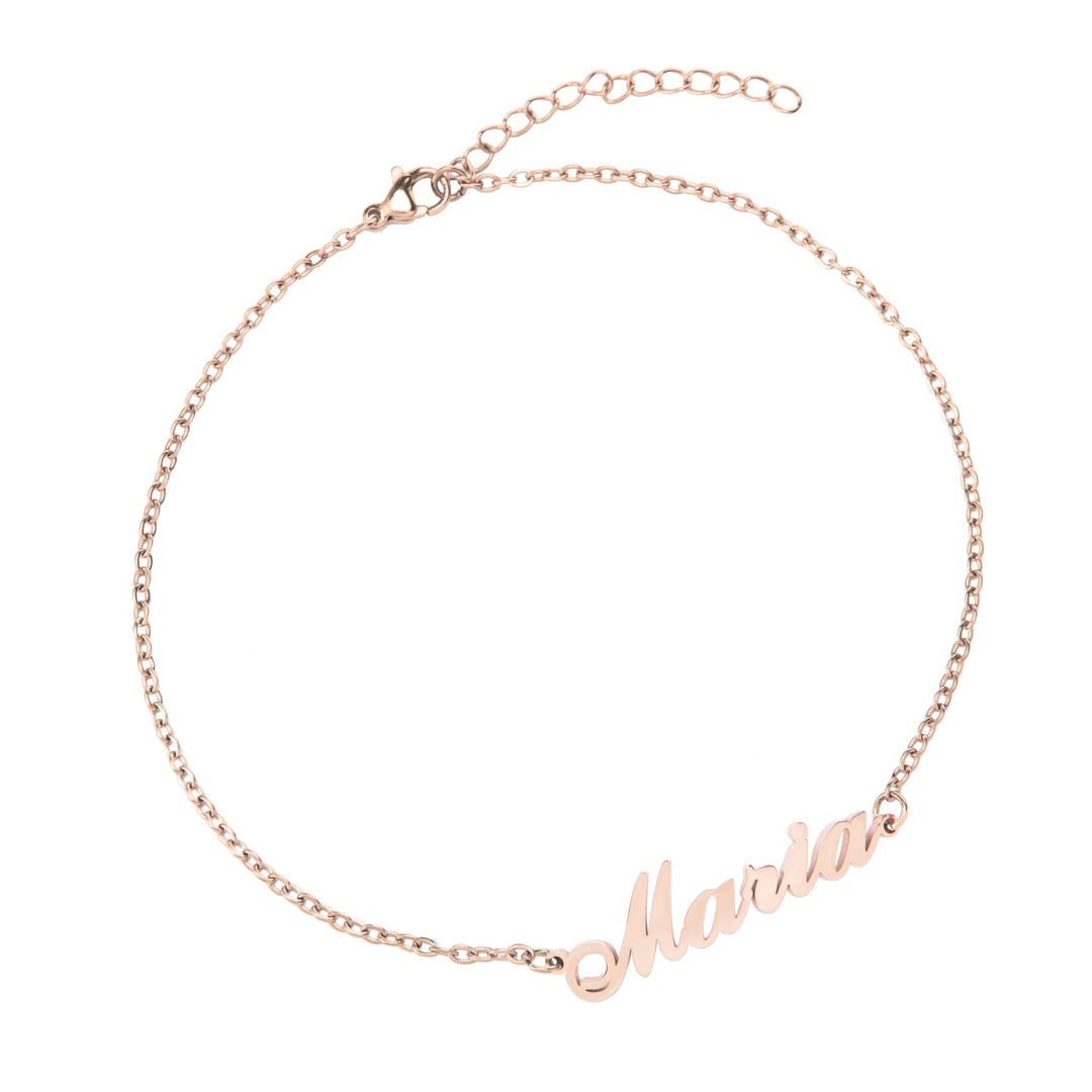 Custom Name Chain Anklet - ALMAGIOIELLI