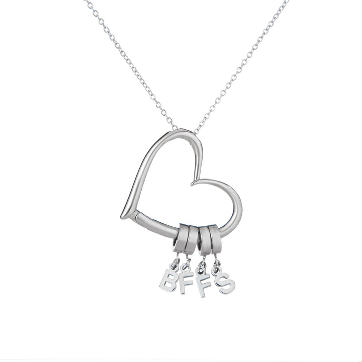 Custom Open Heart Necklace with 1 to 4 Initials - ALMAGIOIELLI