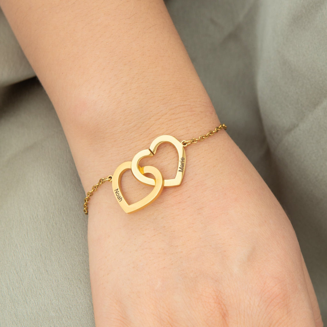 Double Heart Bracelet/Anklet - ALMAGIOIELLI