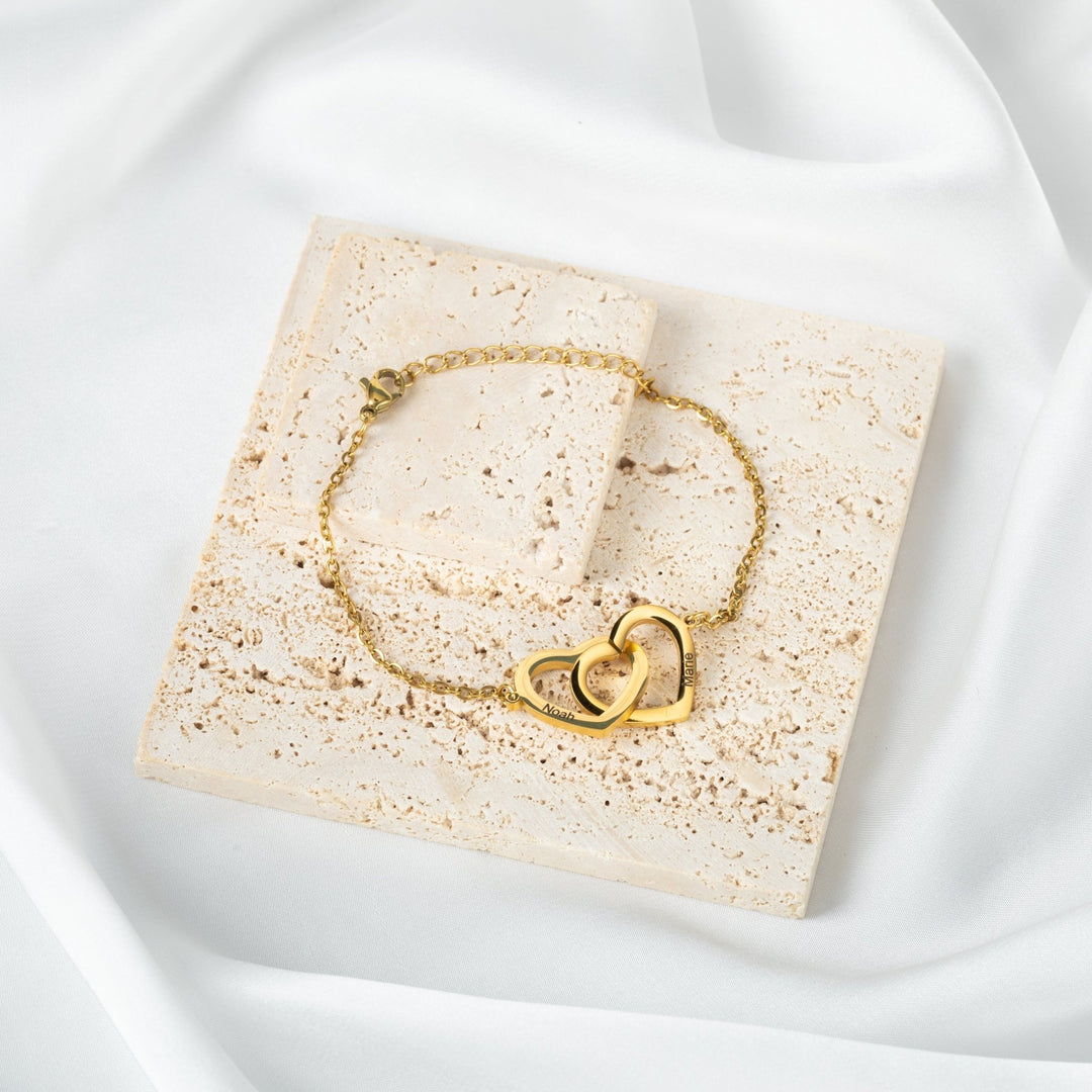 Double Heart Bracelet/Anklet - ALMAGIOIELLI