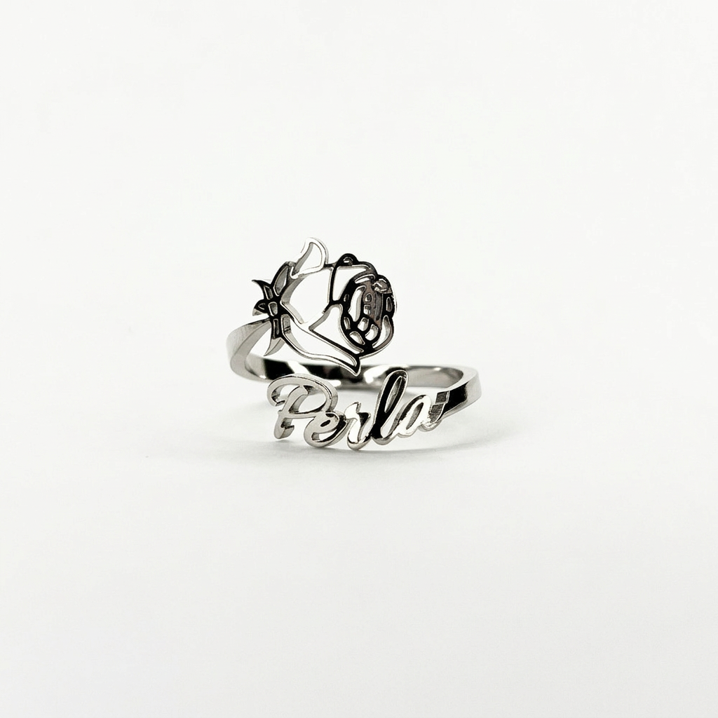 Anello Nome & Fiore di Nascita