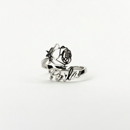 Anello Nome & Fiore di Nascita