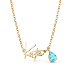 Name and Birthstone Necklace