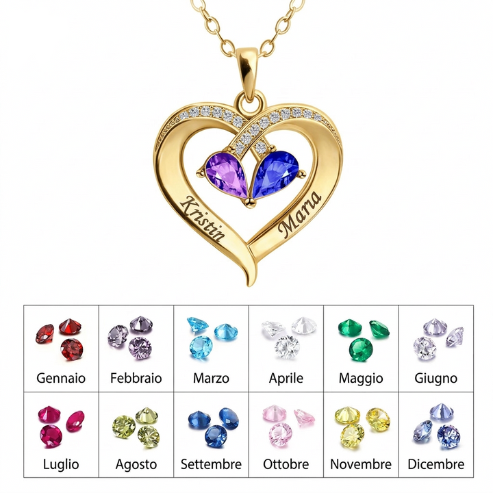 Collana Amore Eterno - Incisione + Pietra di nascita