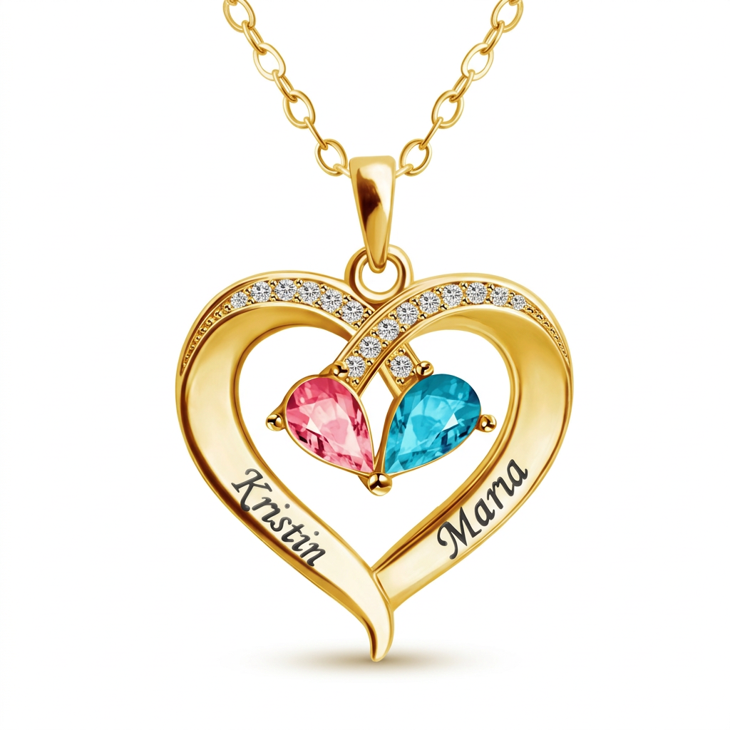 Collana Amore Eterno - Incisione + Pietra di nascita