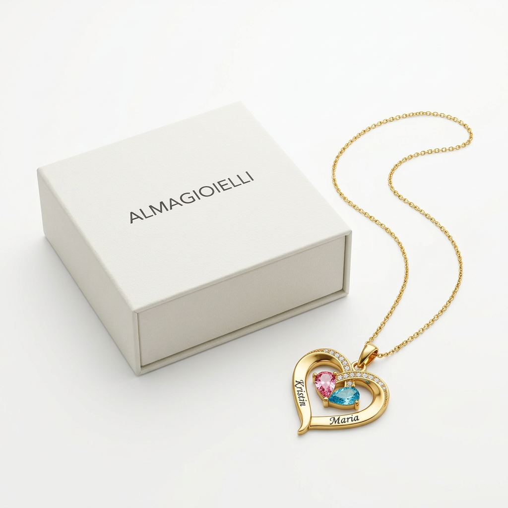 Collana Amore Eterno - Incisione + Pietra di nascita
