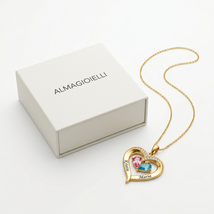 Collana Amore Eterno - Incisione + Pietra di nascita