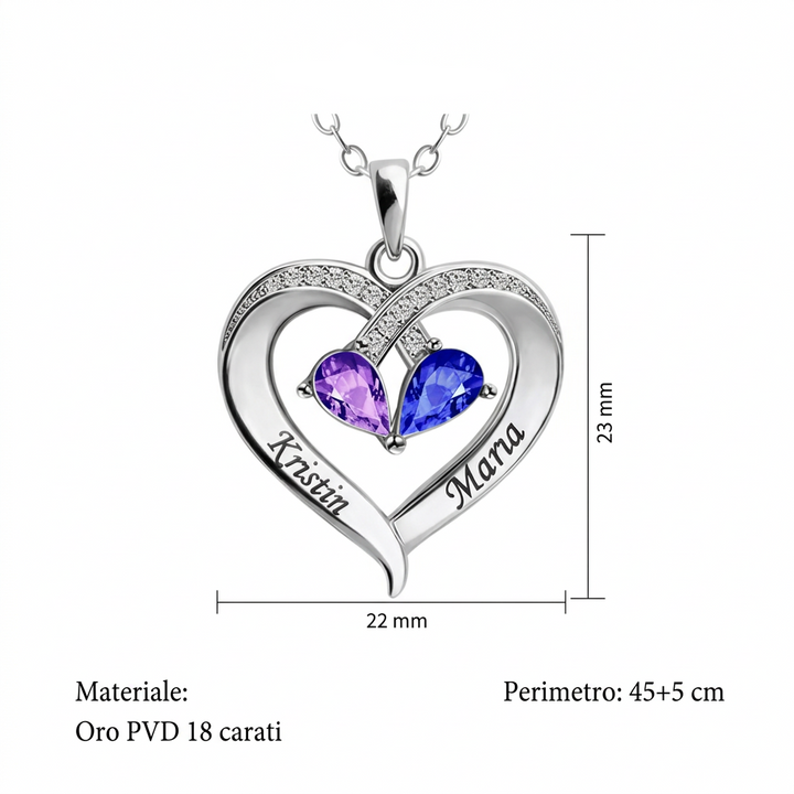 Collana Amore Eterno - Incisione + Pietra di nascita