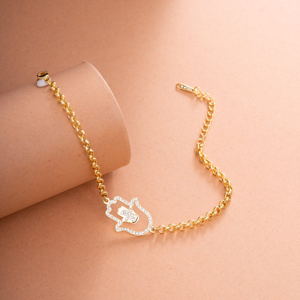 Hamsa Hand Bracelet/Anklet with Crystal - ALMAGIOIELLI