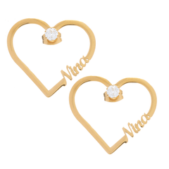 Heart and Crystal Earrings - ALMAGIOIELLI