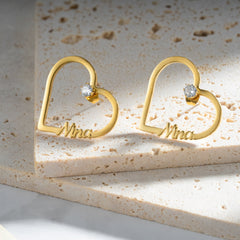 Heart and Crystal Earrings - ALMAGIOIELLI