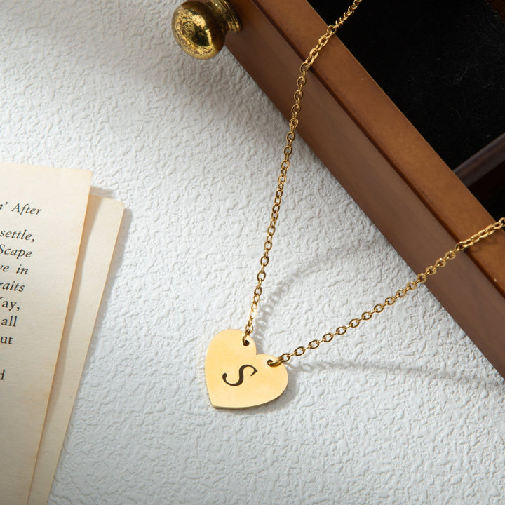 Heart Custom Initial Pendant - ALMAGIOIELLI