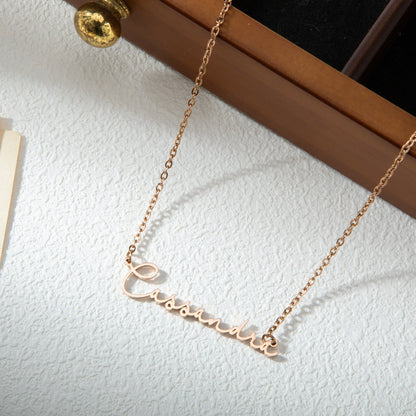 Horizontal Signature Name Necklace - ALMAGIOIELLI