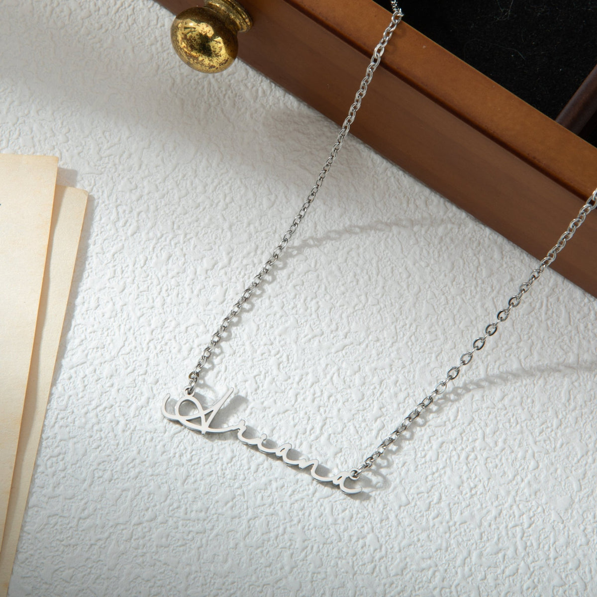 Horizontal Signature Name Necklace - ALMAGIOIELLI