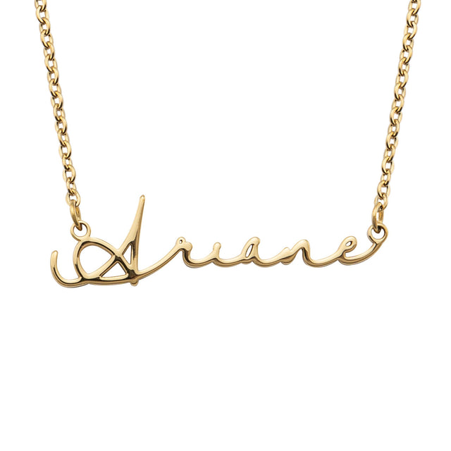 Horizontal Signature Name Necklace
