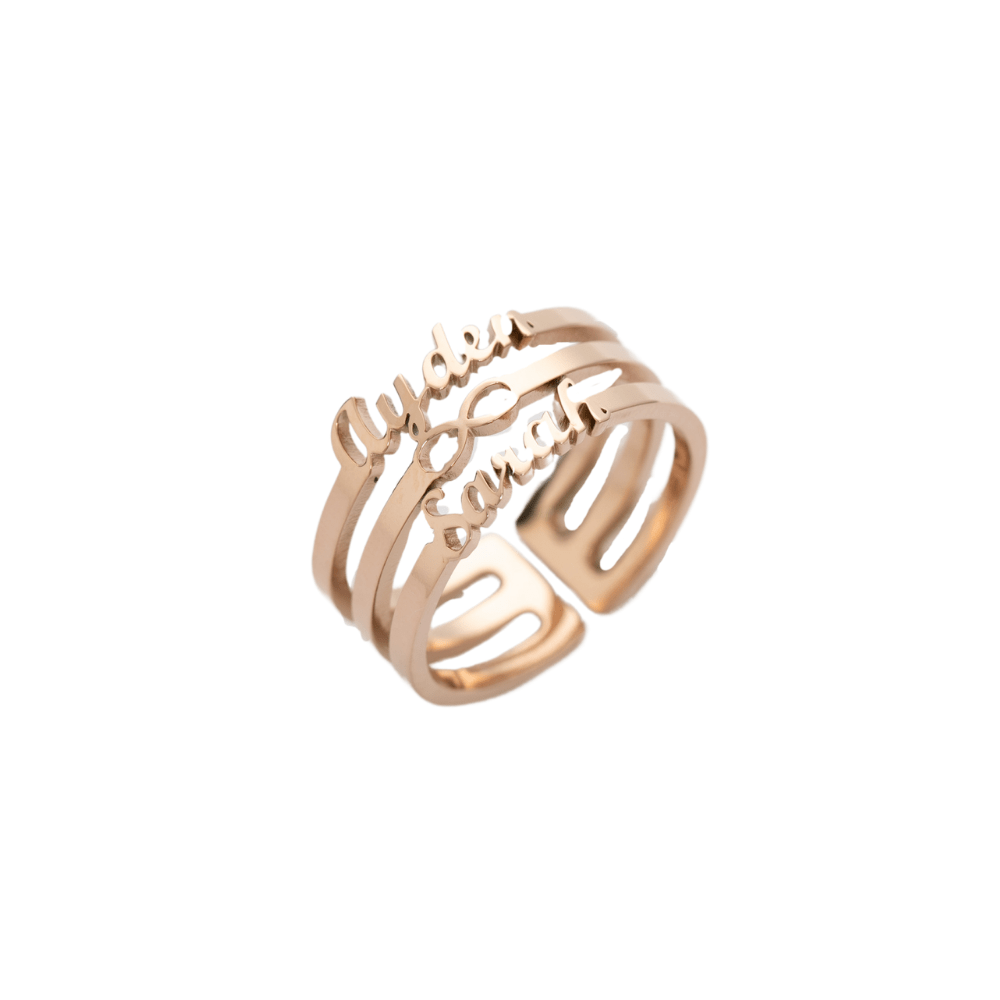 Infinity Ring with Two Names - ALMAGIOIELLI