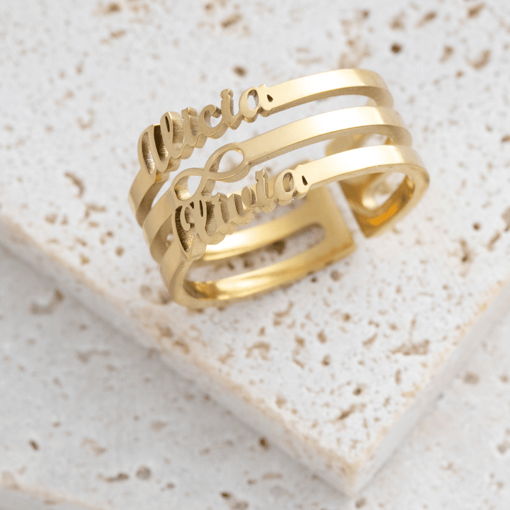 Infinity Ring with Two Names - ALMAGIOIELLI