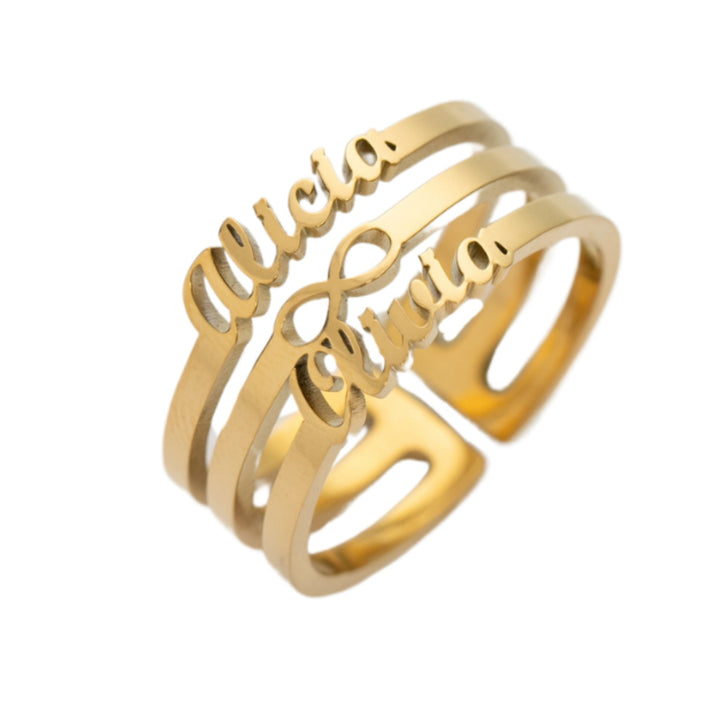 Infinity Ring with Two Names - ALMAGIOIELLI