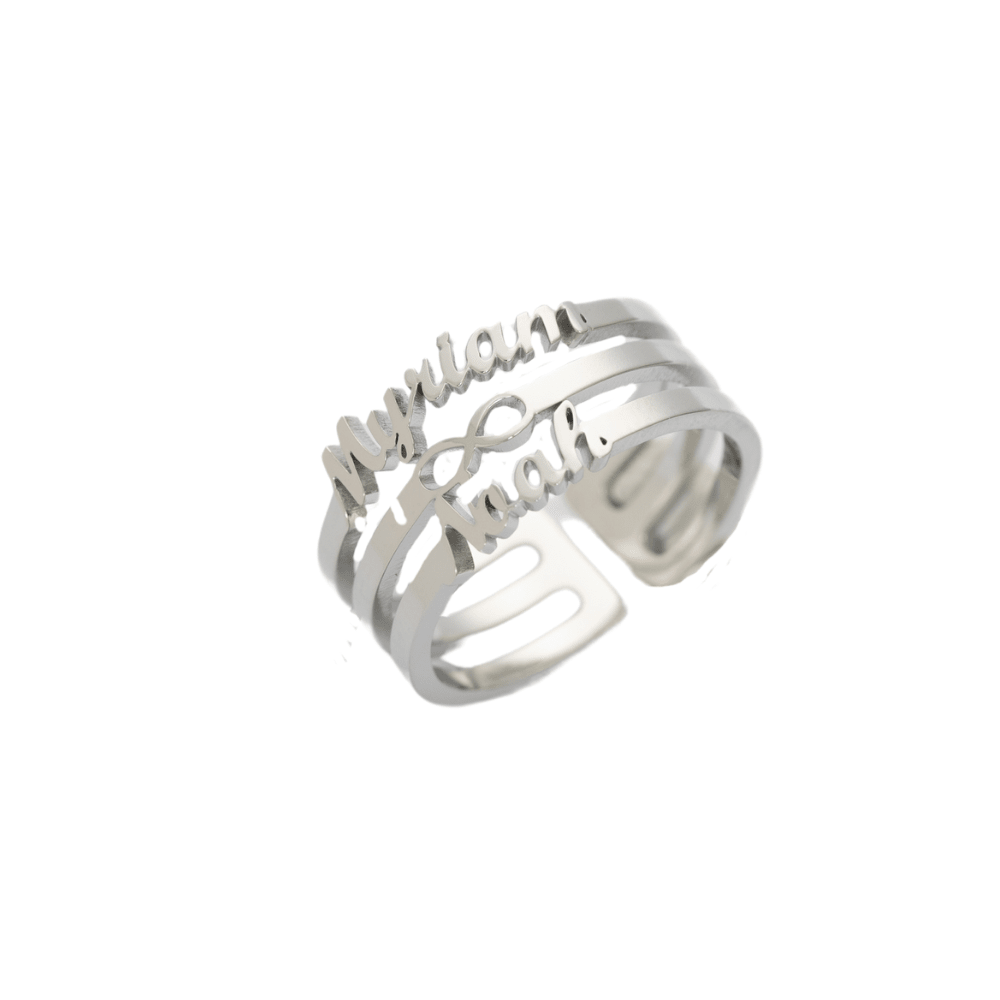 Infinity Ring with Two Names - ALMAGIOIELLI