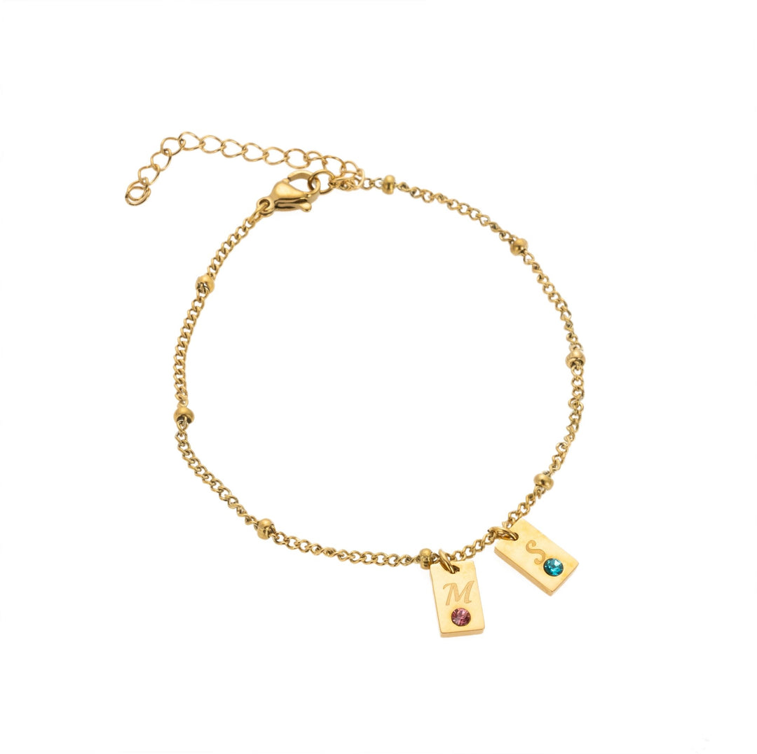Initial & Birthstone Bracelet - ALMAGIOIELLI