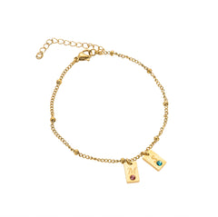 Initial & Birthstone Bracelet - ALMAGIOIELLI