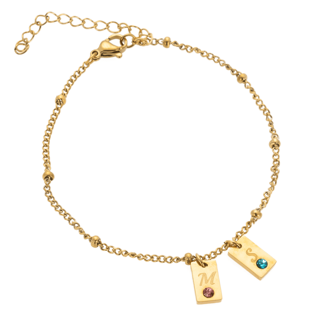 Initial & Birthstone Bracelet - ALMAGIOIELLI