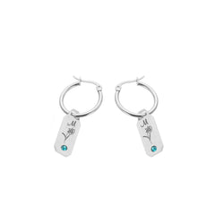 Initial Flower and Stone Earrings - ALMAGIOIELLI