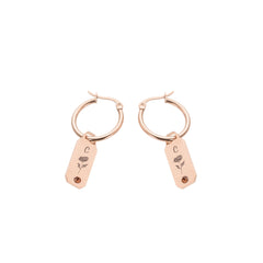 Initial Flower and Stone Earrings - ALMAGIOIELLI