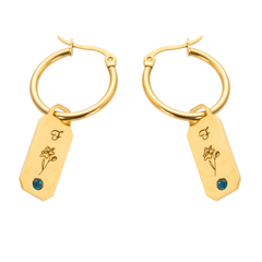 Initial Flower and Stone Earrings - ALMAGIOIELLI