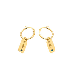 Initial Flower and Stone Earrings - ALMAGIOIELLI