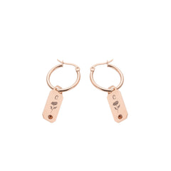 Initial Flower and Stone Earrings - ALMAGIOIELLI