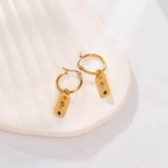 Initial Flower and Stone Earrings - ALMAGIOIELLI