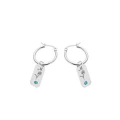 Initial Flower and Stone Earrings - ALMAGIOIELLI