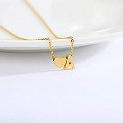 Initial Heart Pendant Necklace - ALMAGIOIELLI
