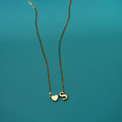 Initial Heart Pendant Necklace - ALMAGIOIELLI