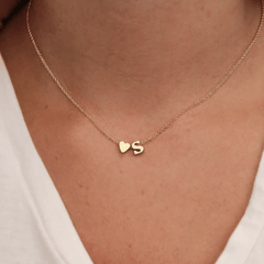 Initial Heart Pendant Necklace - ALMAGIOIELLI