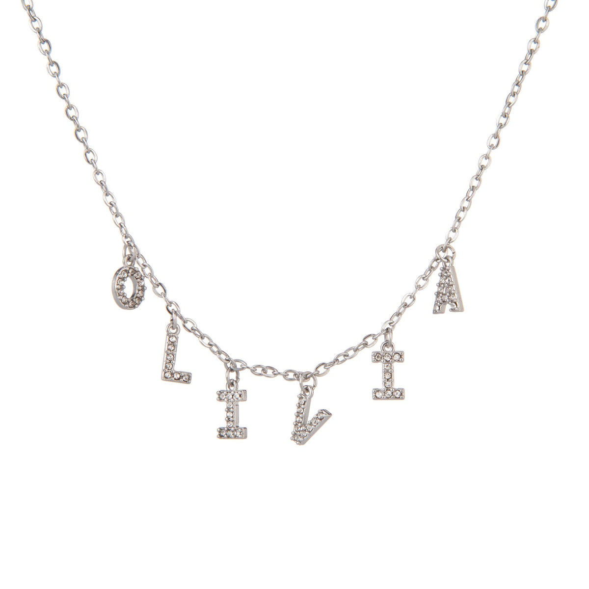Letter Name Necklace with Stones - ALMAGIOIELLI