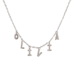 Letter Name Necklace with Stones - ALMAGIOIELLI