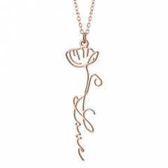 Name and Birth Flower Necklace