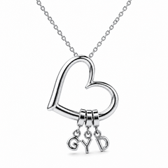 Collana Cuore con Charms Lettere